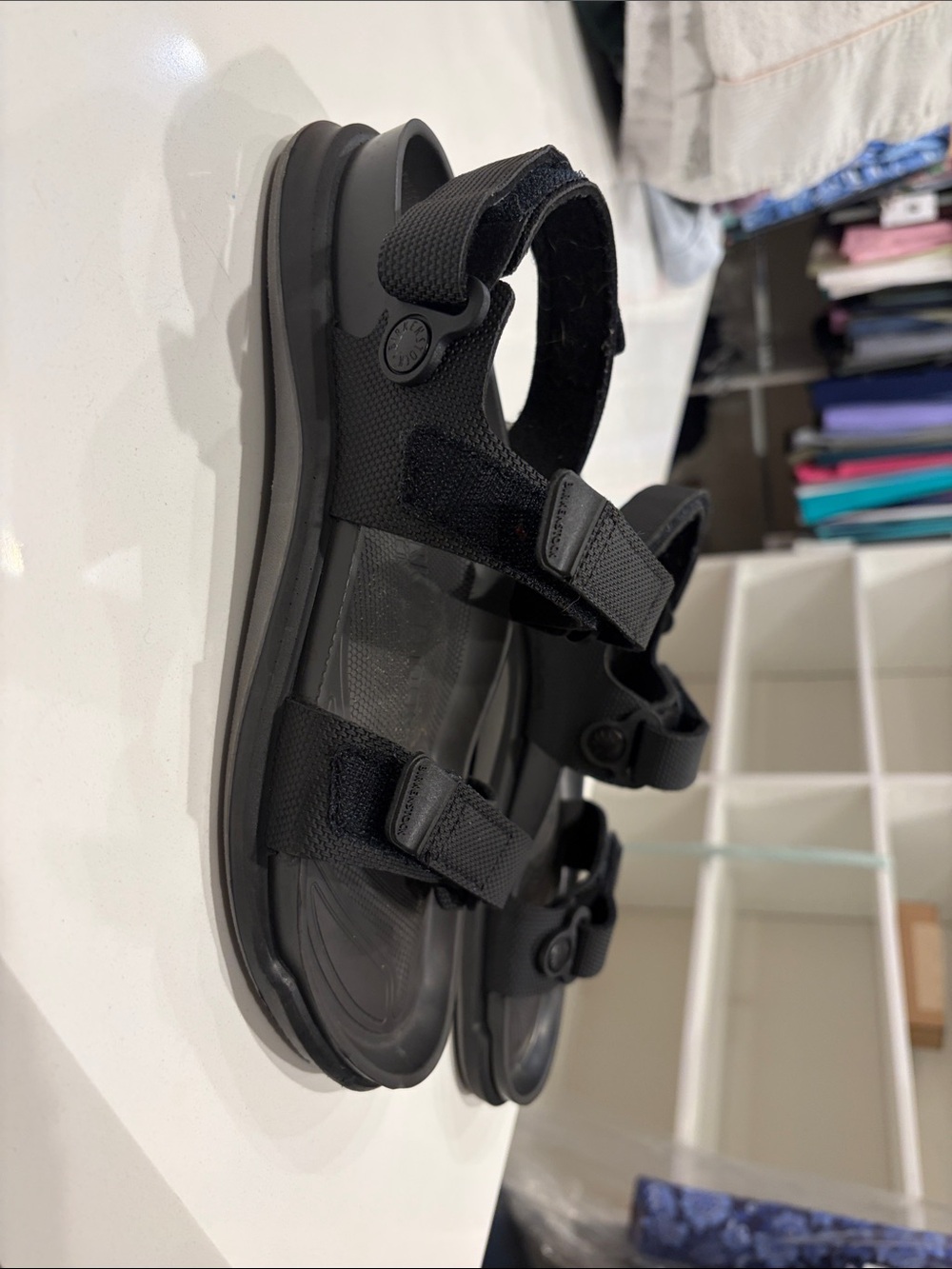 Birkenstock womens Black Adjustable Strap Sandals